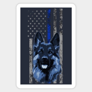 Thin Blue Line Flag K9 Police Dog Sticker